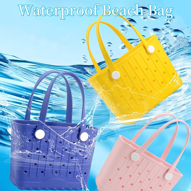 CXY Store Rubber Tote Bag Small Beach Bag Waterproof Beach Tote Washable Travel Handbag for Sport Boat Market Outdoor - Image 5